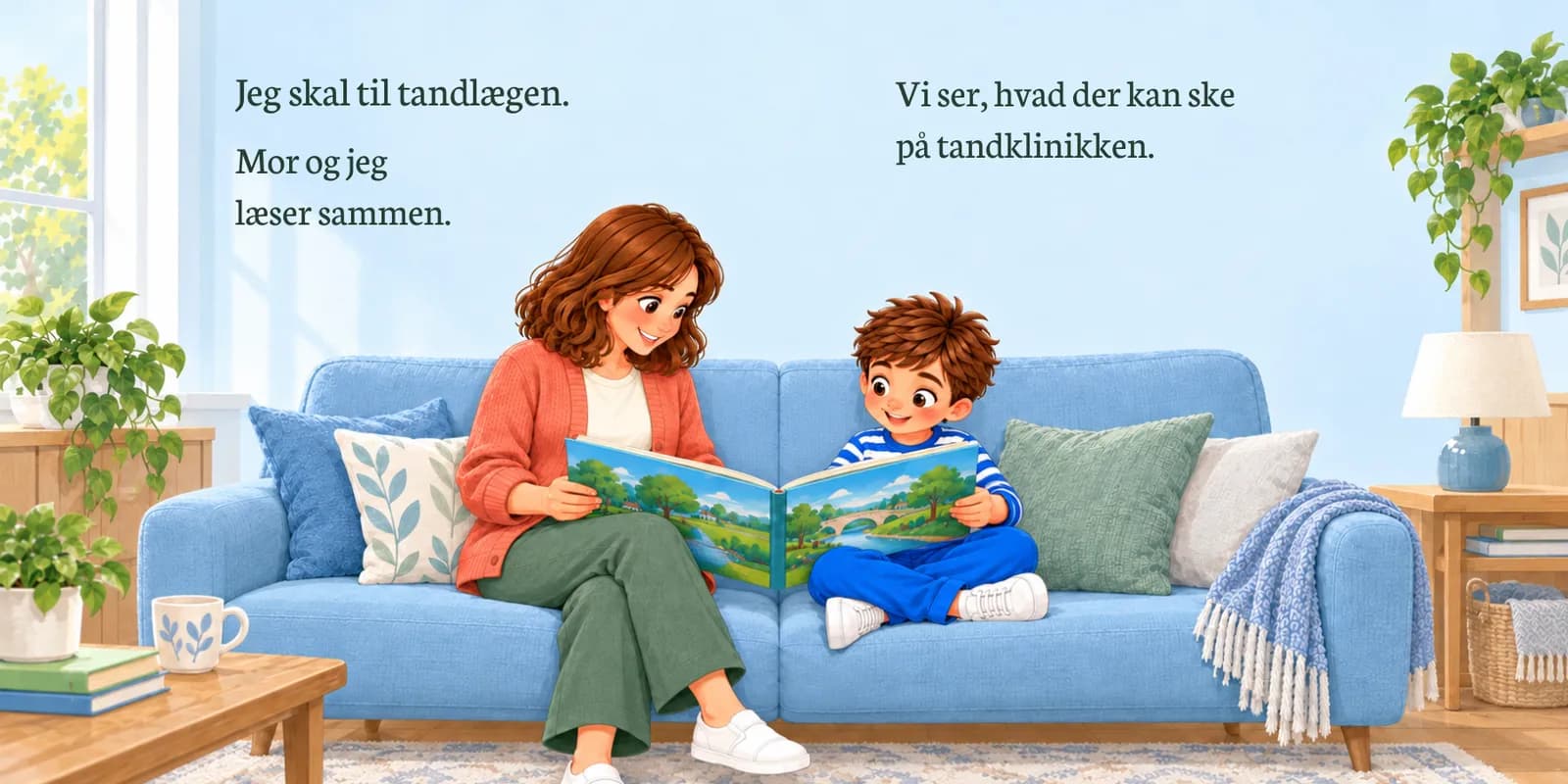 Vi læser sammen, før vi tager af sted.