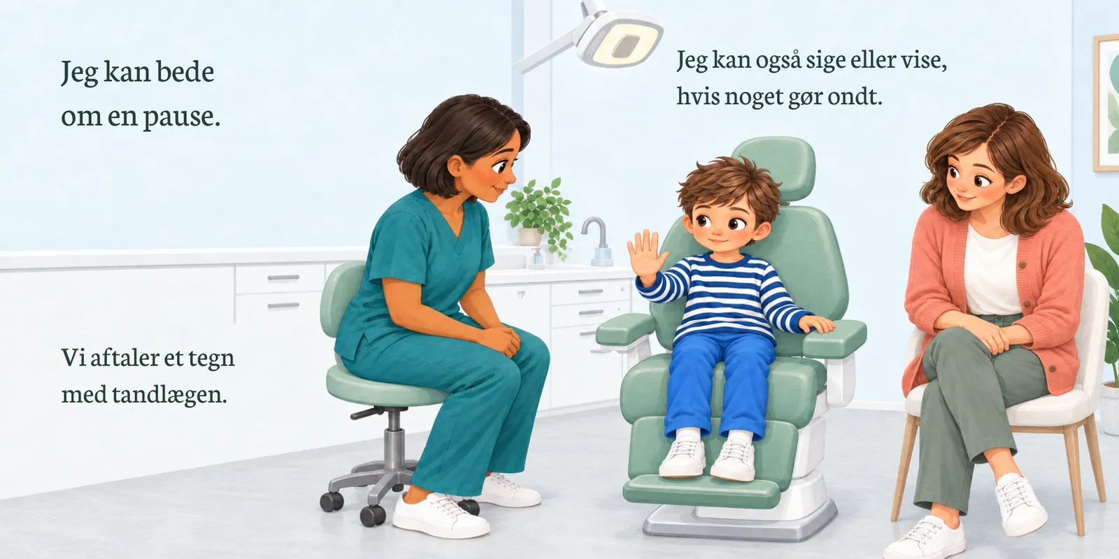 Jeg kan bede om en pause. Vi aftaler et tegn.