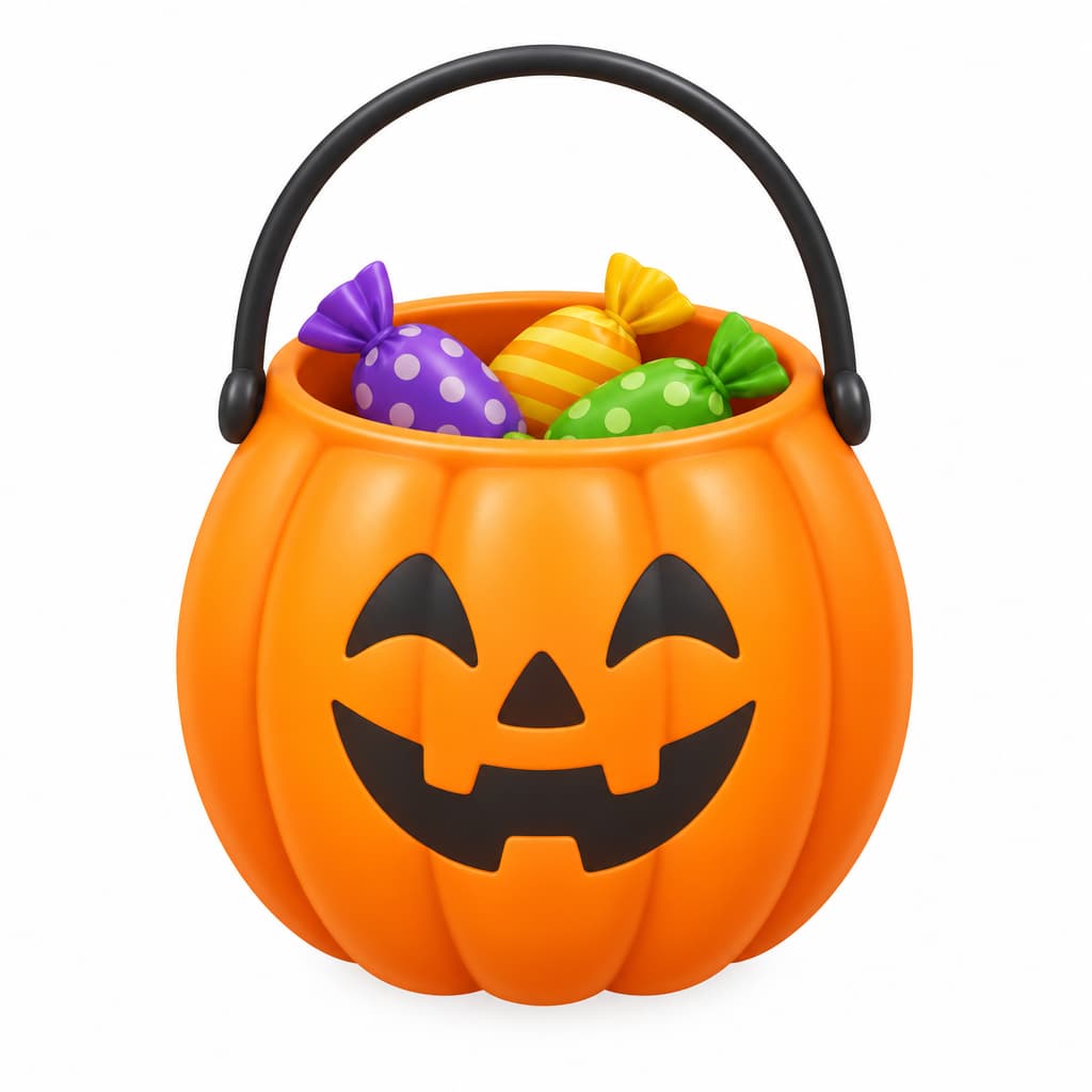 A Halloween trick-or-treat bucket.