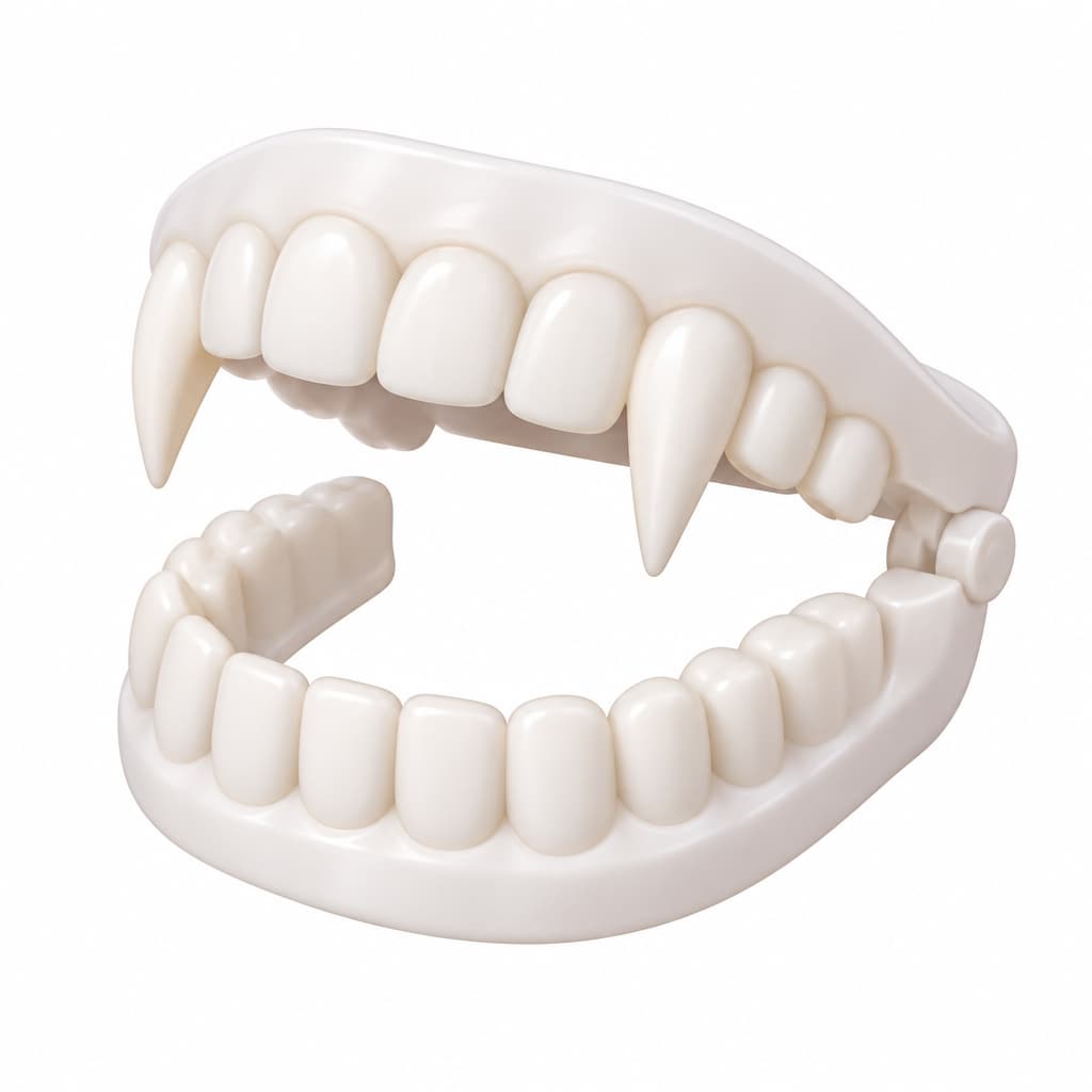 A set of toy vampire teeth for dressing up.
