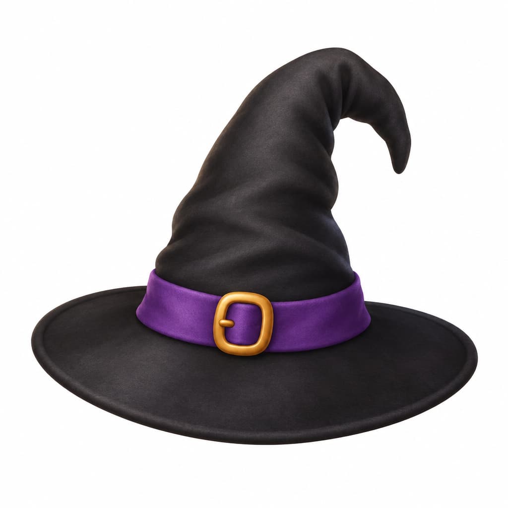 A pointed witch hat.